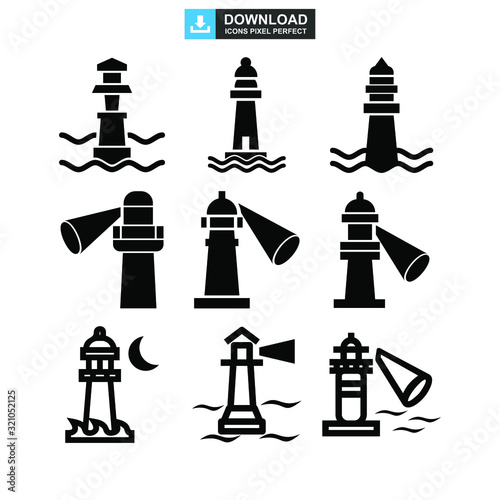 lighthouse icon or logo isolated sign symbol vector illustration - high quality black style vector icons
