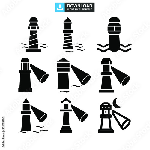 lighthouse icon or logo isolated sign symbol vector illustration - high quality black style vector icons
