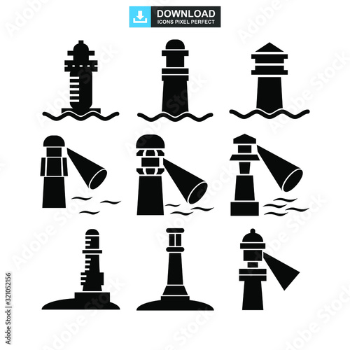 lighthouse icon or logo isolated sign symbol vector illustration - high quality black style vector icons
