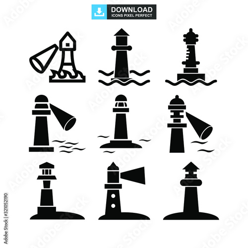 lighthouse icon or logo isolated sign symbol vector illustration - high quality black style vector icons
