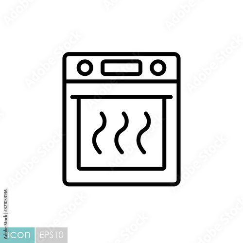 Electric oven vector kitchen icon