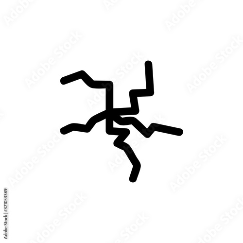 crack icon vector. Thin line sign. Isolated contour symbol illustration