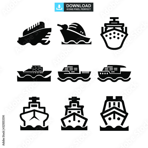 ship icon or logo isolated sign symbol vector illustration - high quality black style vector icons
