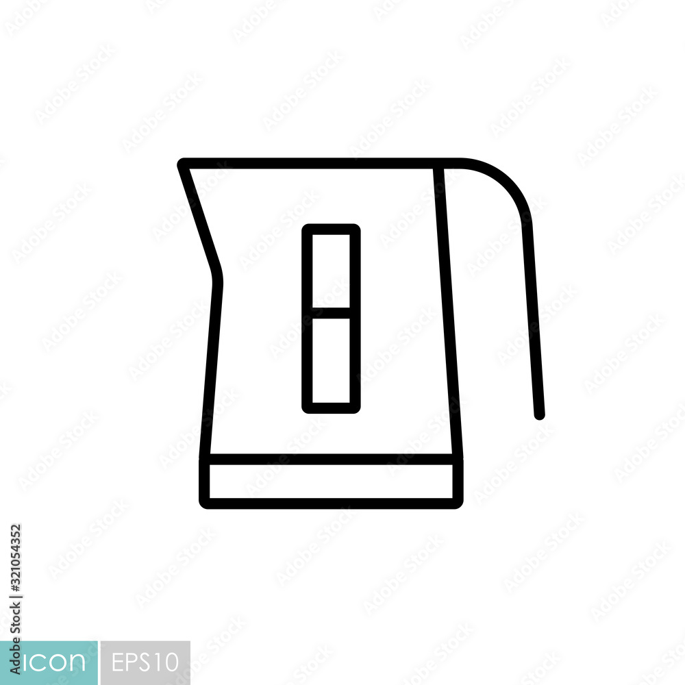 Electric kettle vector icon. Kitchen appliance