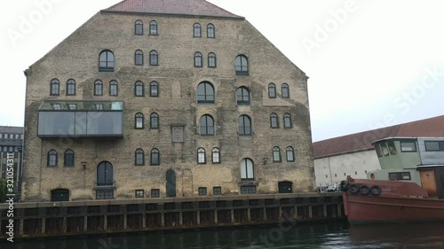 Copenhagen, Denmark casual view on the buildings and architecture from canal boat