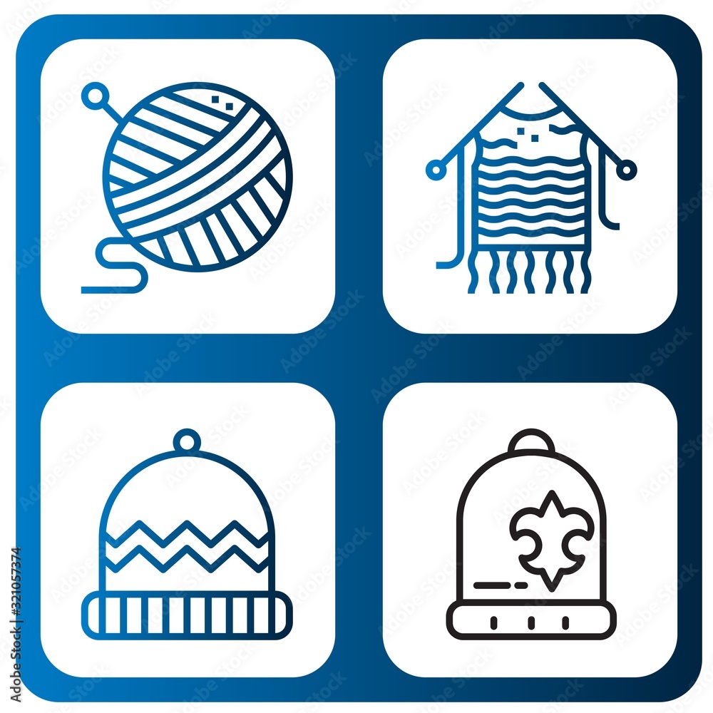 woolen simple icons set woolen simple icons set