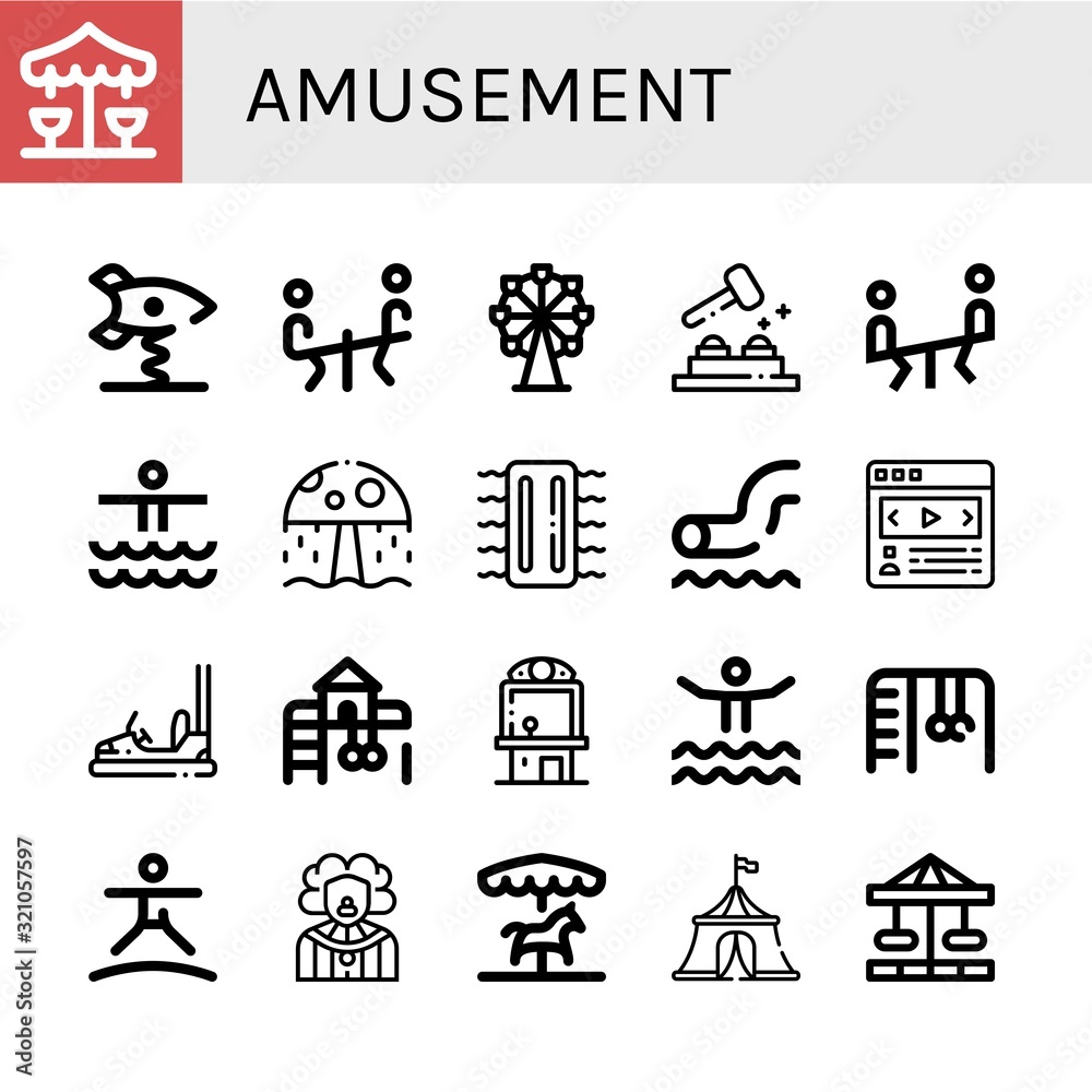 Set of amusement icons