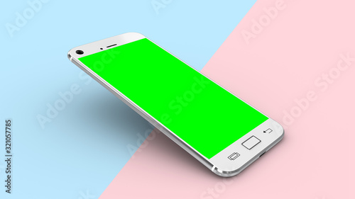Cell phone or mobile phone with green screen