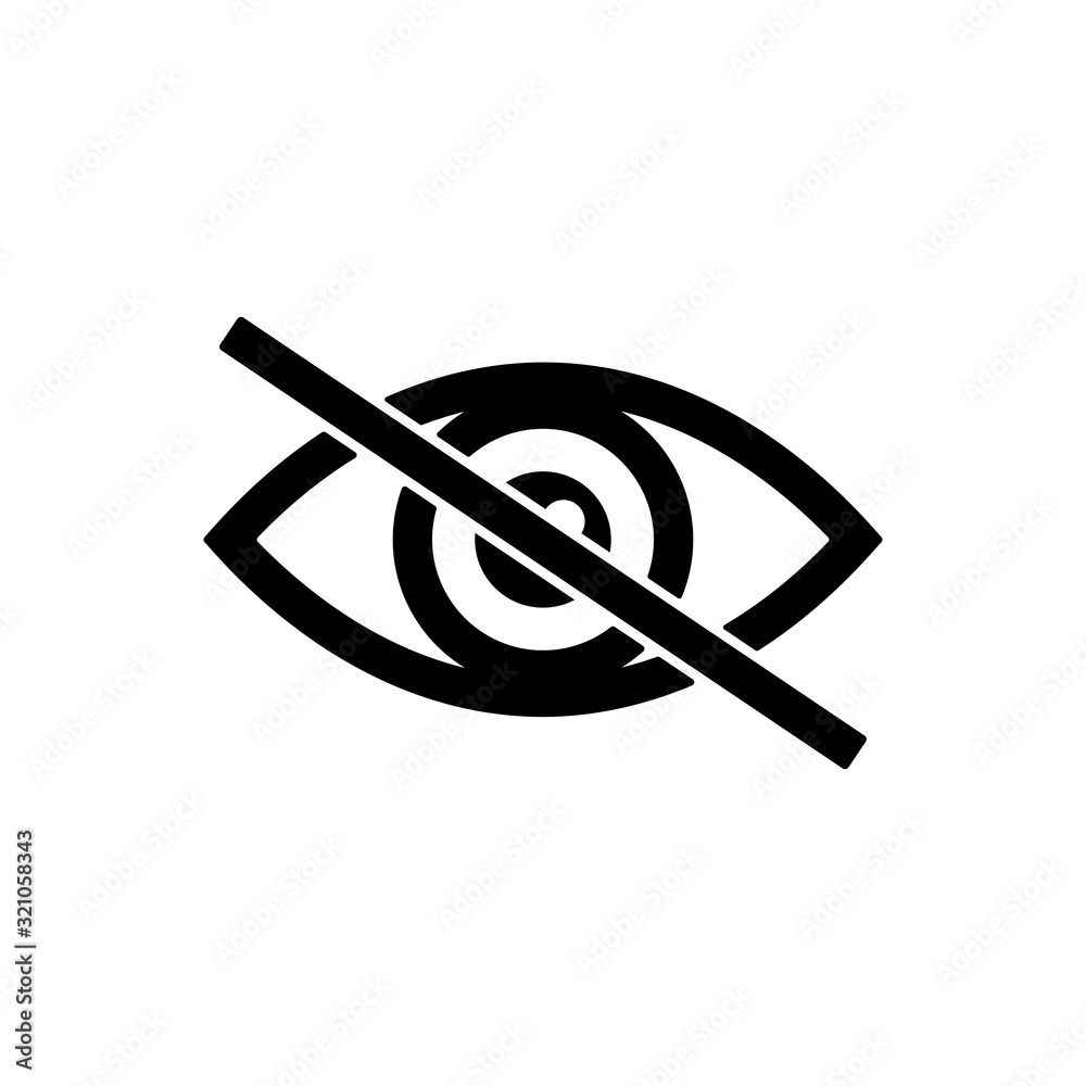 No eye outline icon isolated. Symbol, logo illustration for mobile concept and web design. No eye outline icon isolated. Symbol, logo illustration for mobile concept and web design.