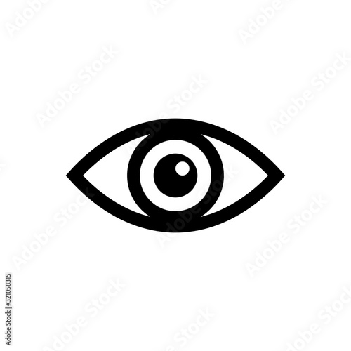 Eye outline icon isolated. Symbol, logo illustration for mobile concept and web design.