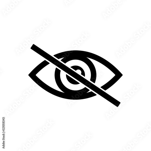 No eye outline icon isolated. Symbol, logo illustration for mobile concept and web design.