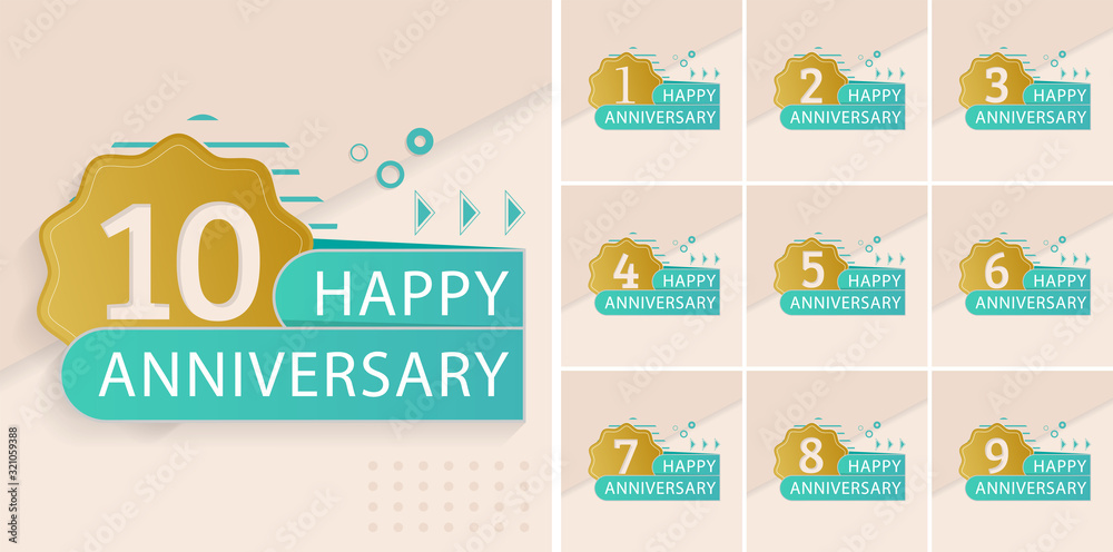 Fototapeta premium Birthday Set Illustration Vector Design Template