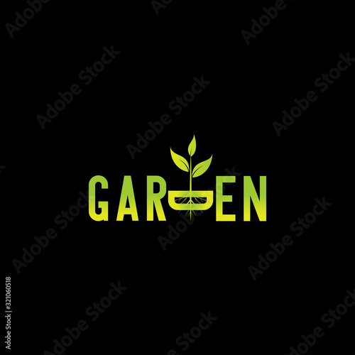 creative green garden logo design