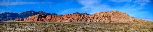 Panoramic view of open expanse at Red Rock Canyon National Conservation Area in Nevada, USA