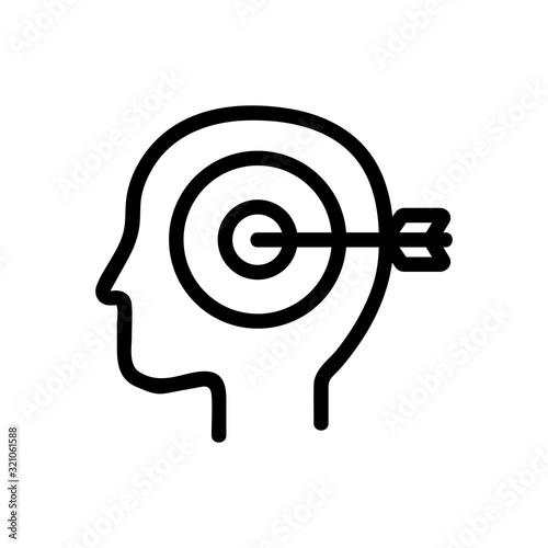 consciousness icon vector. Thin line sign. Isolated contour symbol illustration