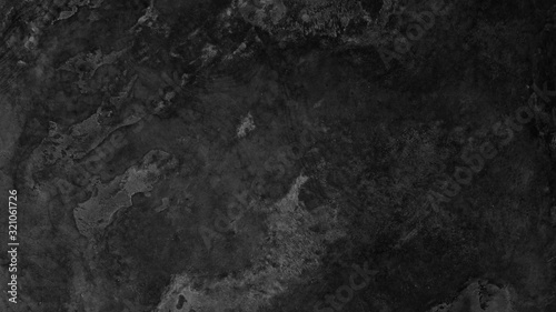 black cement wall background, dirty concrete floor