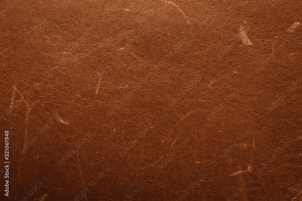Old brown scratched leathers leather. Vintage leather texture, damaged surface, grunge backdrop. Shabby weathered material. - obrazy, fototapety, plakaty 