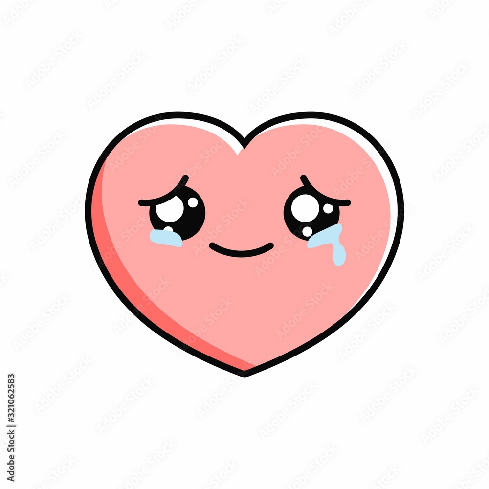 Cartoon of Cute Love Character Design, Heart Icon Illustration Template Vector Cartoon of Cute Love Character Design, Heart Icon Illustration Template Vector