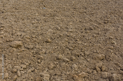 Background of the plowed field prepared for sowing