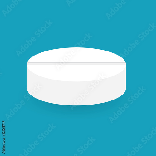 white medical pill icon- vector illustration