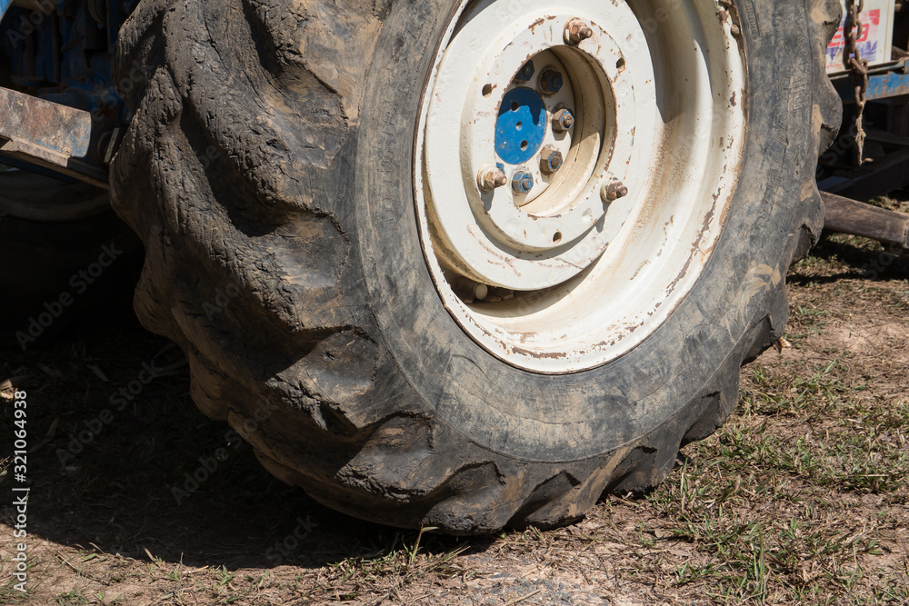 Wheel of Old tractor