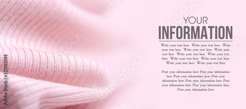 Photo Pink material fabric textile texture clothing blur background, space for text