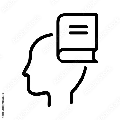 consciousness icon vector. Thin line sign. Isolated contour symbol illustration