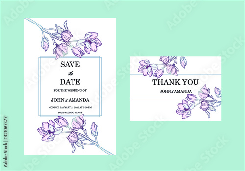 set of business cards. Template frame for save the date and greeting card, wedding invitation, certificate, leaflet, poster. Vector border with place for text