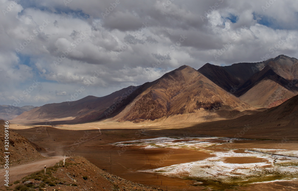 Kyrgyzstan. The Eastern section of the Pamir highway near the border with Tajikistan.