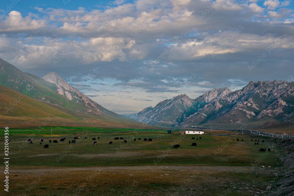 Kyrgyzstan. The Eastern section of the Pamir highway near the border with Tajikistan.