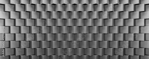 Grey metal cubes, modern futuristic background 3d render