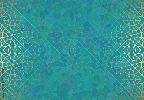 Abstract background with islamic ornament, arabic geometric texture Poster Mural XXL