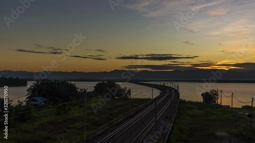 Time Lapse Of Floating Railway Of Taiping,Malaysia.4K