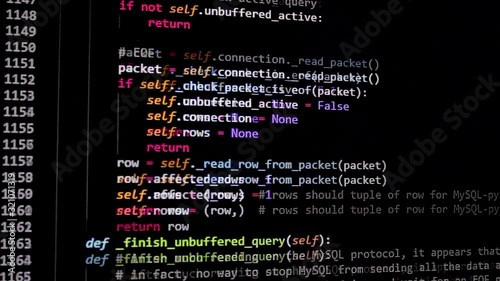 developer software source code screen. programming code. writing script. programmer editing code background