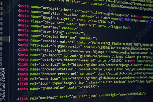 developer software source code screen. programming code. writing script. programmer editing code background