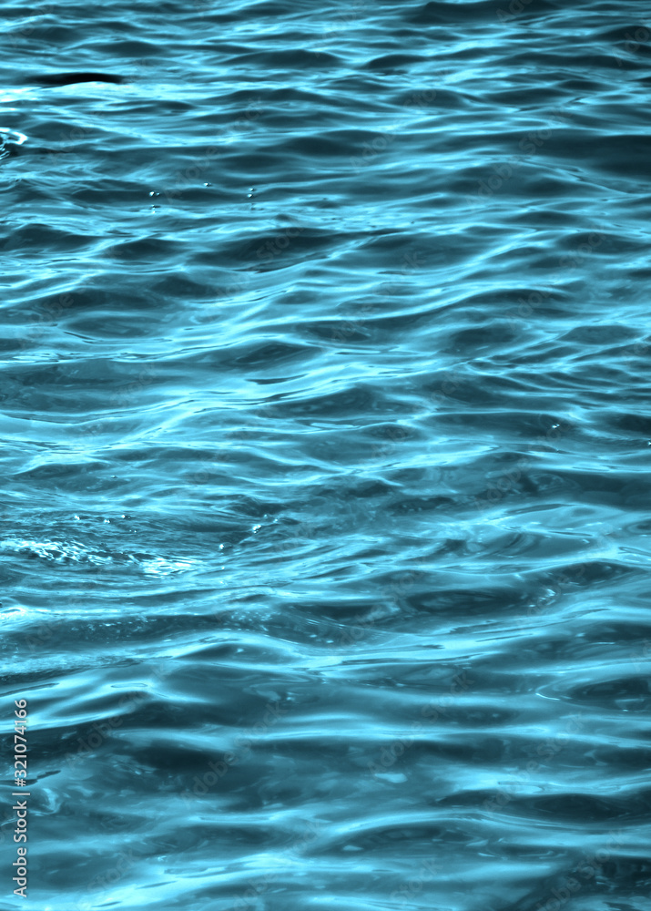 Sea wave water blue South sun glare blurred