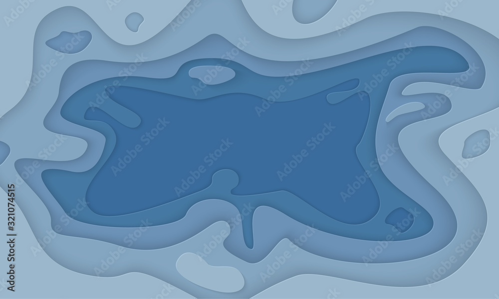 3D Abstract Background With Blue Paper Cut Shapes 3D Abstract Background With Blue Paper Cut Shapes