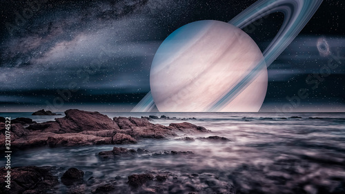 Artist view of the Saturn's moon Titan