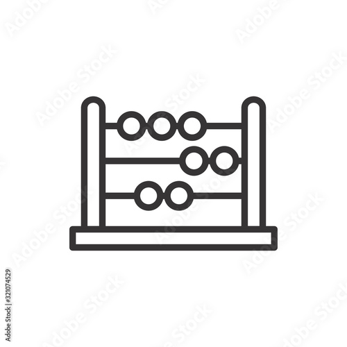 Abacus Icon Vector Illustration. School Mathematics Abacus Logo Template.