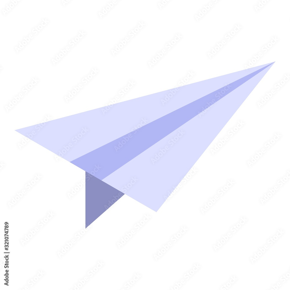 Paper airplane icon. Isometric of paper airplane vector icon for web design isolated on white background Paper airplane icon. Isometric of paper airplane vector icon for web design isolated on white background