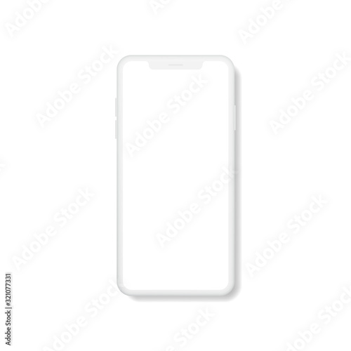 Modern smartphone with blank screen. Smartphone display mockup. Mockup vector isolated. Template design. Realistic vector illustration.