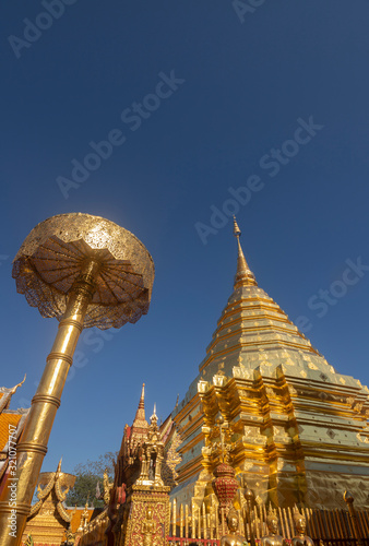 Wat Phra That Doi Suthep is tourist attraction of Chiang Mai, Thailand.