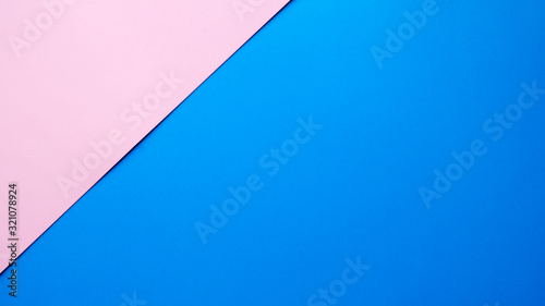 Pink and blue color cardboard. Triangular shape of color cardboard.