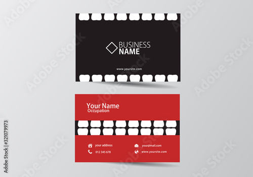 Dental business card. visiting card template two sides