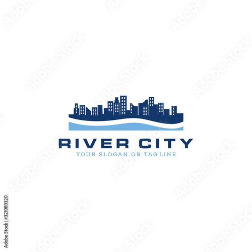 design logo City river vector