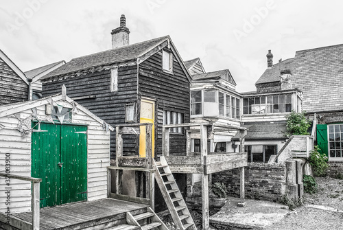 Timber and wooden huts in Lynsted  Kent  England