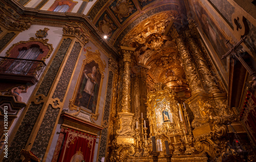 Altar view inside "Nossa Senhora do Porto de Ave" Sanctuary, Povoa de Lanhoso, Portugal.