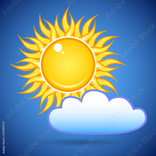 The sun and a cloud in the sky