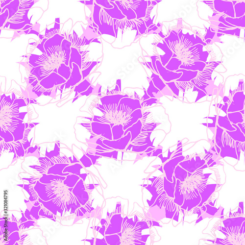 Contemporary Flowers Texture , Seamless Pattern Print .