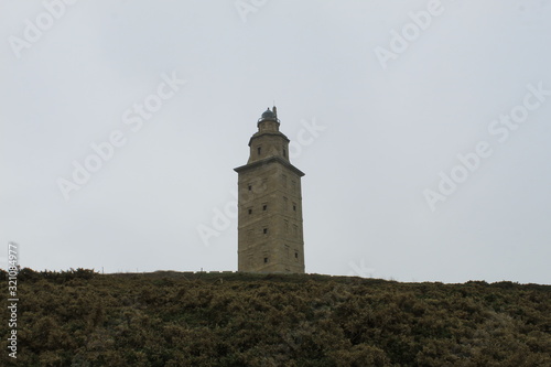 Hercule tower in a coruna city, galicia, spain